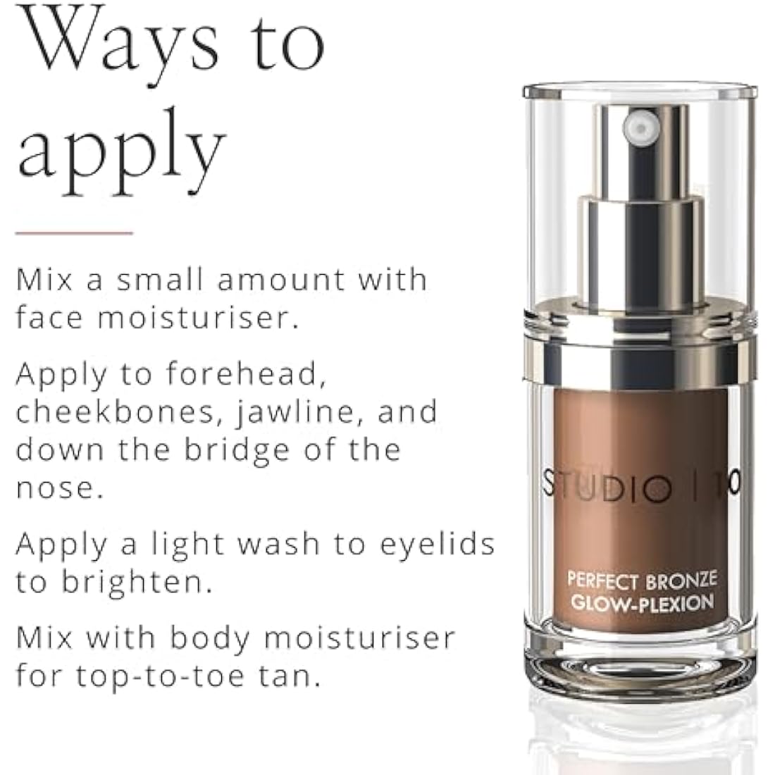 Studio10 Perfect Bronze Glow Plexion Face Bronzer and Highlighter for Mature Dry or Textured Skin with No Shimmer Finish