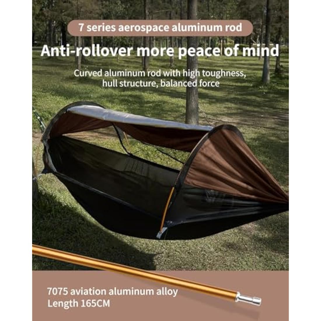 Travel Bird Camping Hammock Tent with Mosquito Net and Sunshade, 290 * 140CM Extra Large Space, Multi-mode Lightweight Hanging Hammocks Tree Straps Swing, Ground Tent for Outside, Hiking