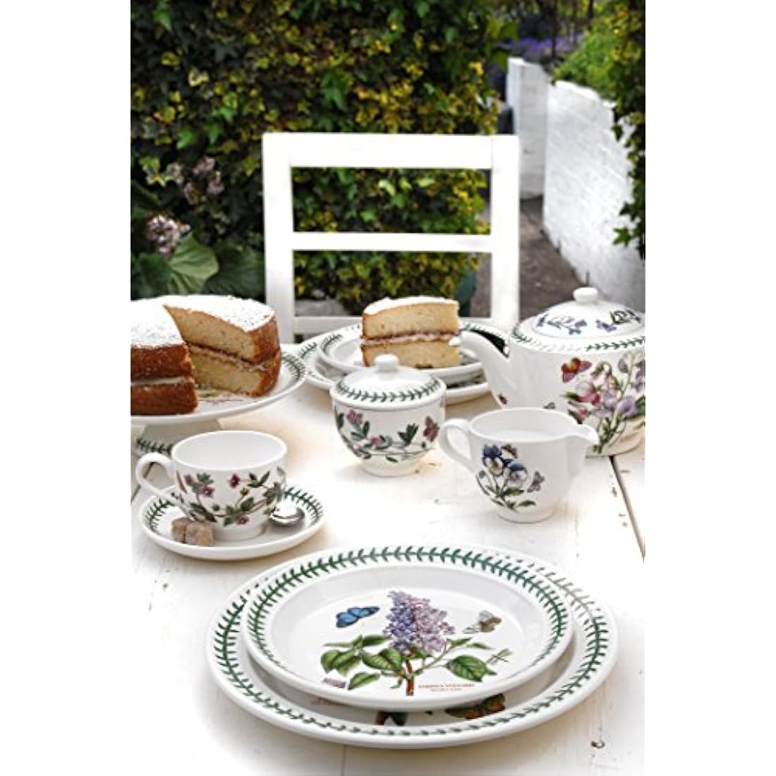 Portmeirion Botanic Garden Plate, Set of 6 - various motifs, Dia.20cm , White