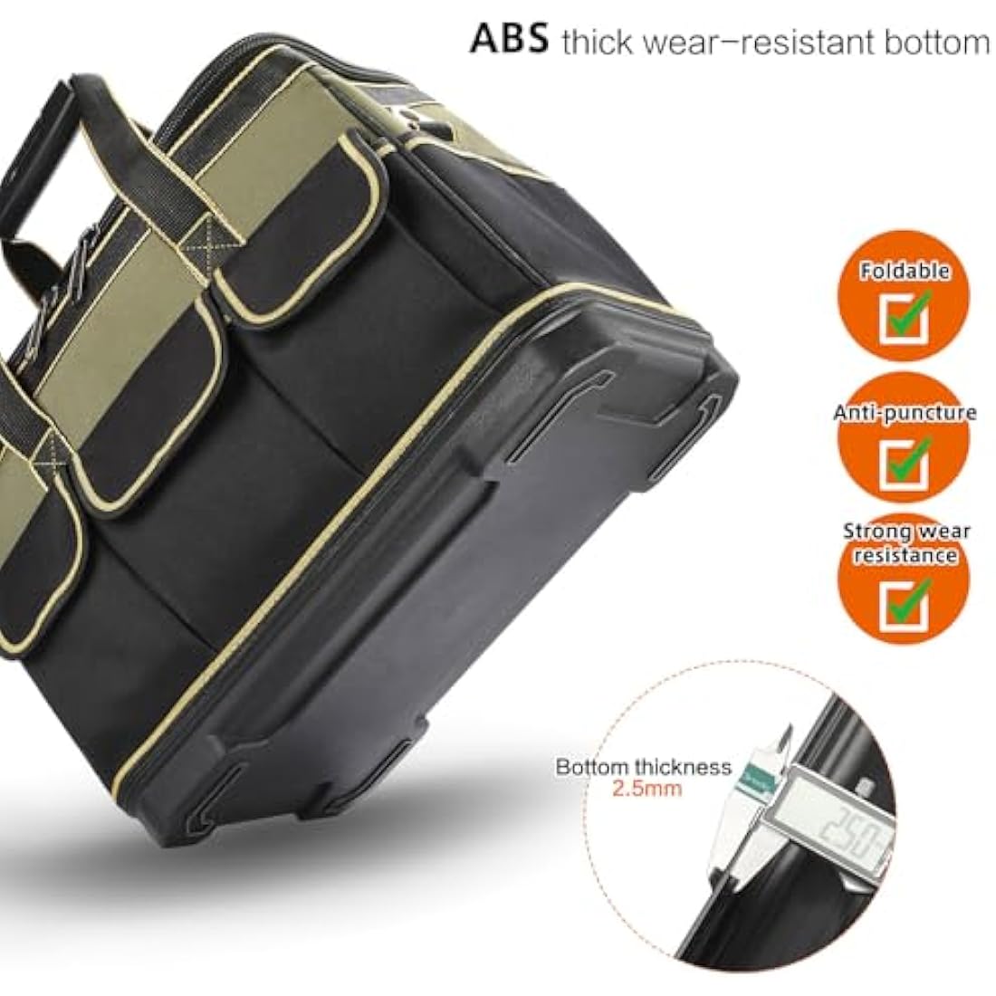 Noosverl Tool Bag,Large Tool Bag Storage Organiser Tote,Muti-Purpose with Adjustable Shoulder Strap Heavy Duty 40 x 23 x 28 cm
