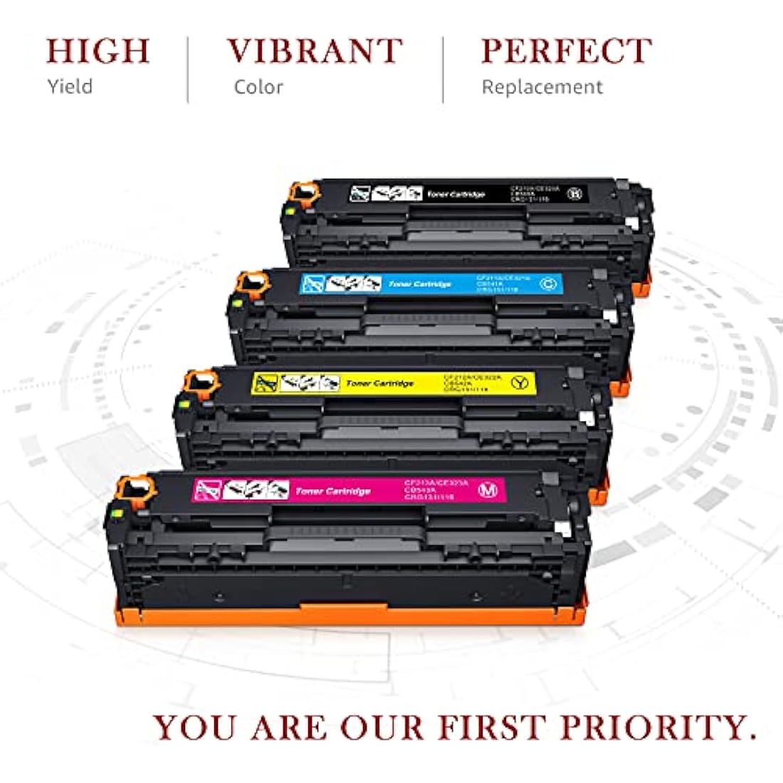 Toner Kingdom Compatible Toner Cartridge for HP 131X CF210X CF210A 131A for HP LaserJet Pro 200 Color M251n M251nw M276nw,128A CF320A CM1415FNW CP1525N,125A CB540A CP1515n CP1215