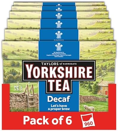 Yorkshire Tea Decaf, 6 Boxes of 160 Tea Bags (Total 960 Tea Bags)