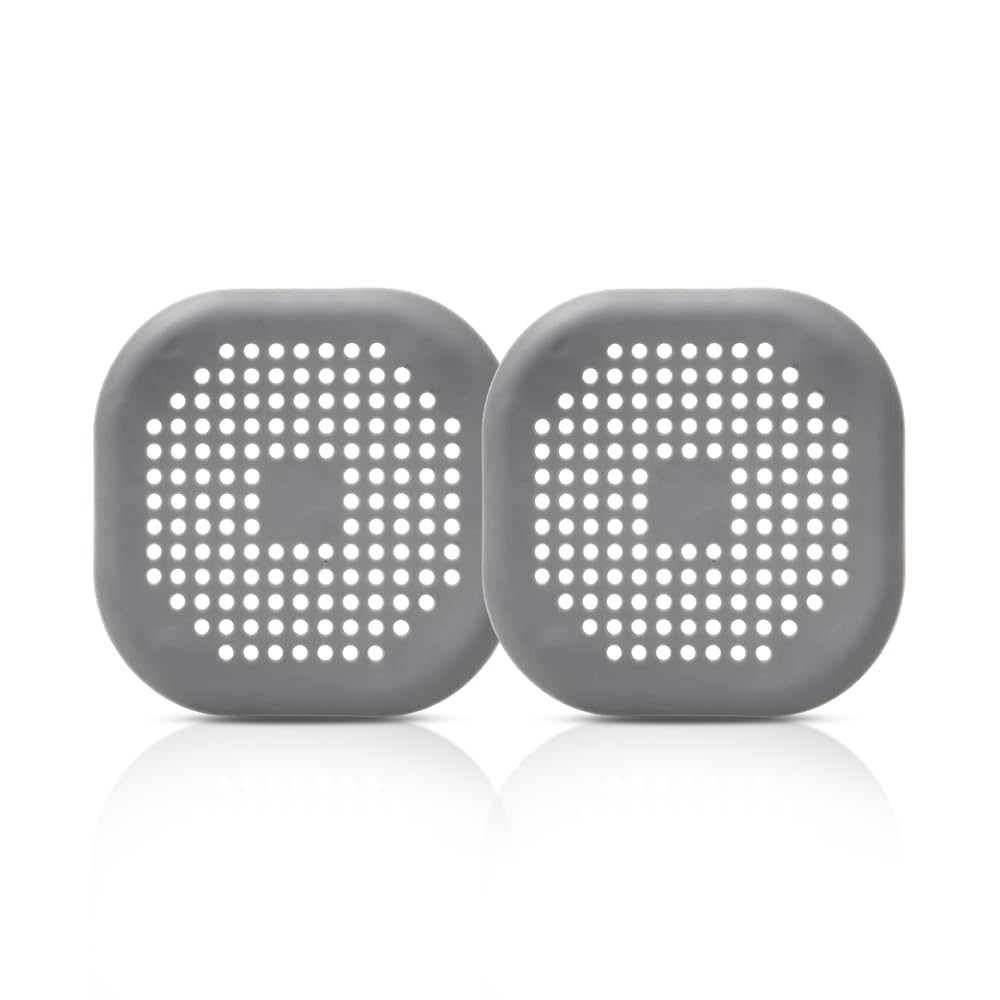 Silicone Drain Protector with Sucker, 2 Pcs Kitchen Sink Strainer Plug, Shower Drain Covers Hair Catcher, for Kitchen, Bathroom