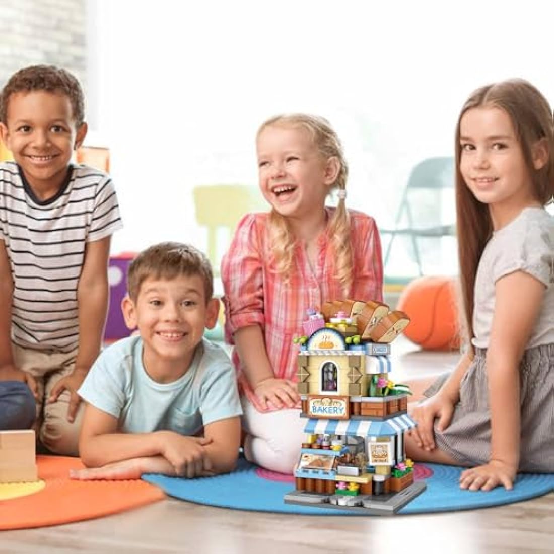 MEIEST Mini City Shop Street View Building Blocks Model Set,Creative DIY Simulation Architecture Collection Particle Construction Building Bricks Toy for Kids Adult Home Decor (Bakery)