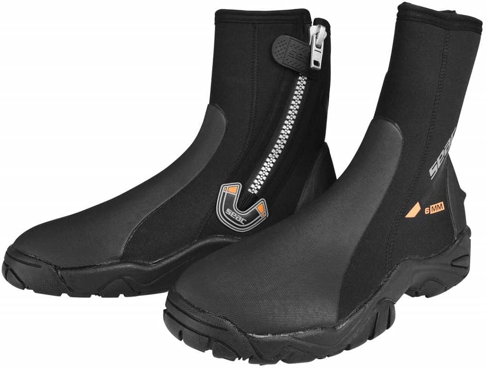 SEAC Pro HD 6mm Neoprene Wetsuit Boots with Side Zipper, X-Small