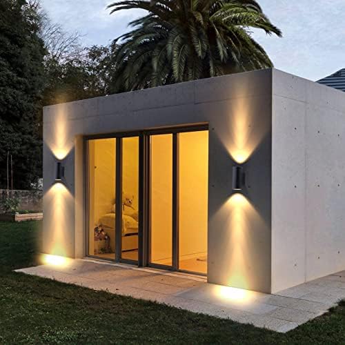 Klighten 2 pcs Outdoor Wall Lights IP65, Up Down Outside Lights, Exterior Lighting Aluminum Modern Wall Lamp for Garden Entrance Terraces, Socket GU10, Bulb not Included, Anthracite