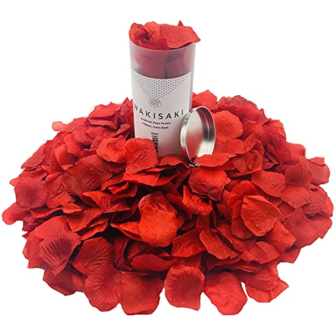 WAKISAKI (Deodorized, Separated and Ready-to-use) Artificial Fake Rose Petals for Romantic Night, Wedding, Proposal, Event, Party, Decoration, in Bulk (1000 CT, Dark Red)