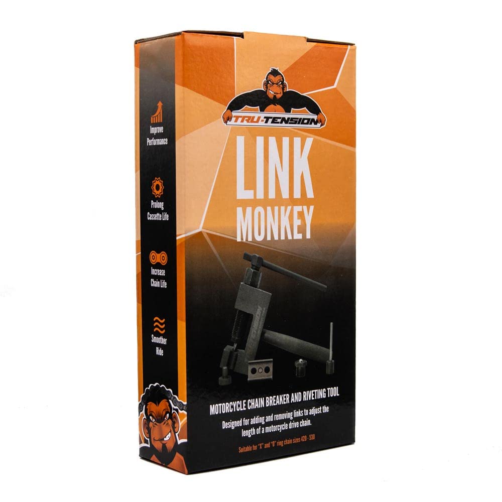 Tru-Tension | Link Monkey | Motorcycle Chain Breaker & Riveting Tool | Perfect For Road Riding, Off-Road, Commuting & Touring | Motorcycle Tools &