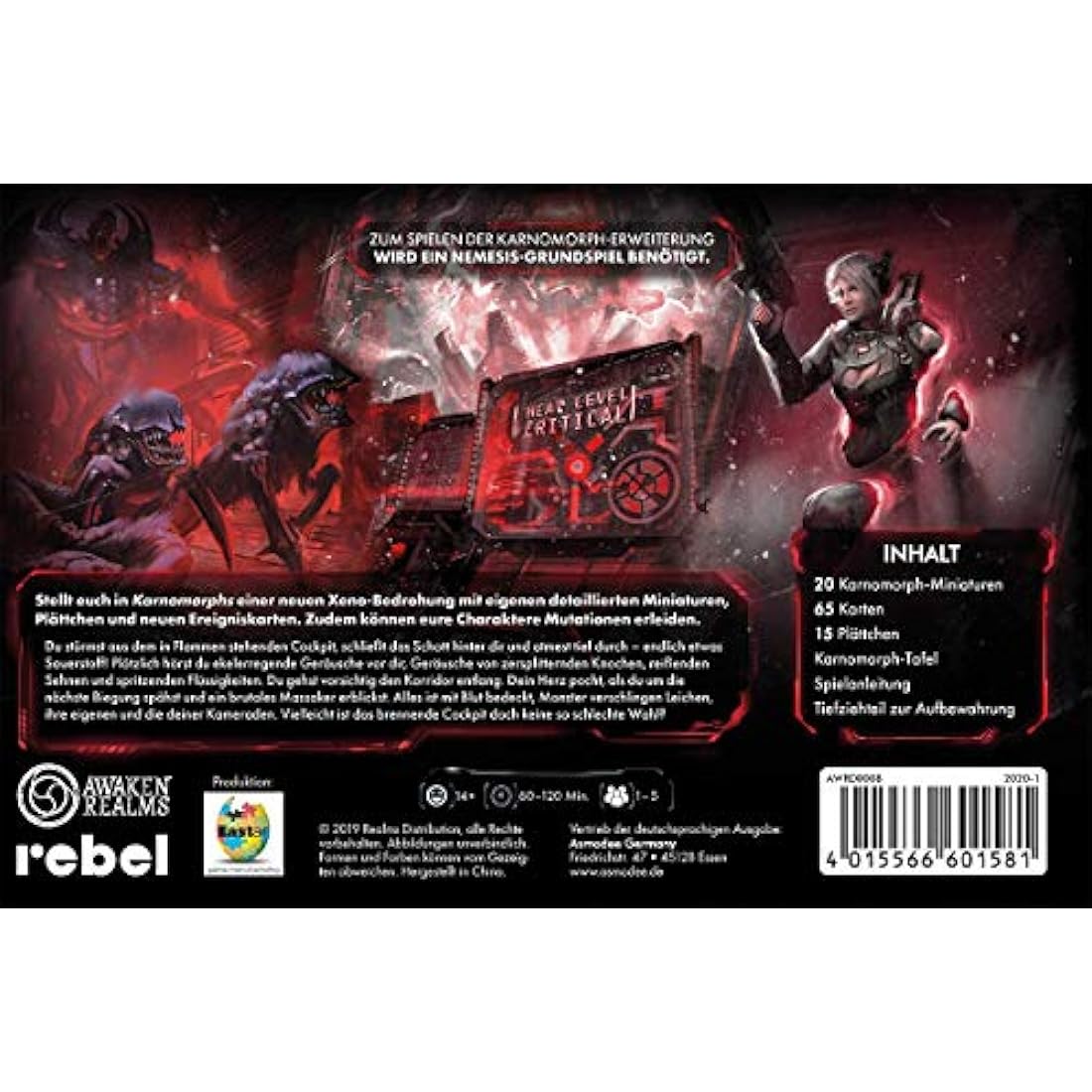 Awaken Realms, Nemesis - Karnomorphs, Expansion, Expert Game, Dungeon Crawler, 1-5 Players, From 14+ Years, 90+ Minutes, German