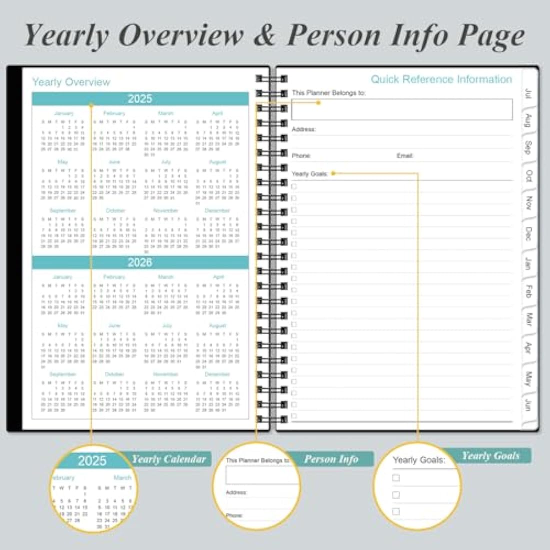 2025-2026 Appointment Book & Planner - Hourly Planner from July 2025 - June 2026, Weekly Appointment Book 2025-2026 with 30-Minute Interval, 6.4" x 8.5", Black