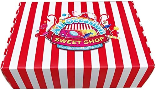 Retro Sweets Gift Box: Candy Striped Old Fashioned Sweets Selection Hamper: Birthday Present for Him & Her, Men, Women, Boys, Girls