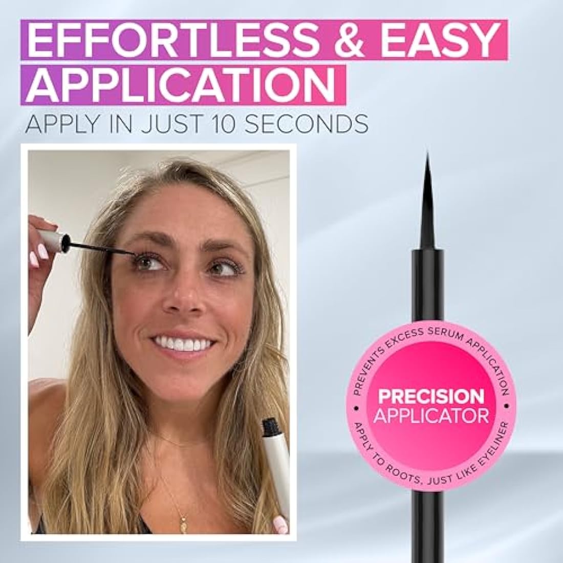 NYK1 CONCENTRATED Eyelash Growth Serum (XL - 8ml) LashForce Eyelash Serum For Growth And Thickness - Eye Lash Serums For Easy Application And Long Lasting Results For Fuller And Longer Lashes