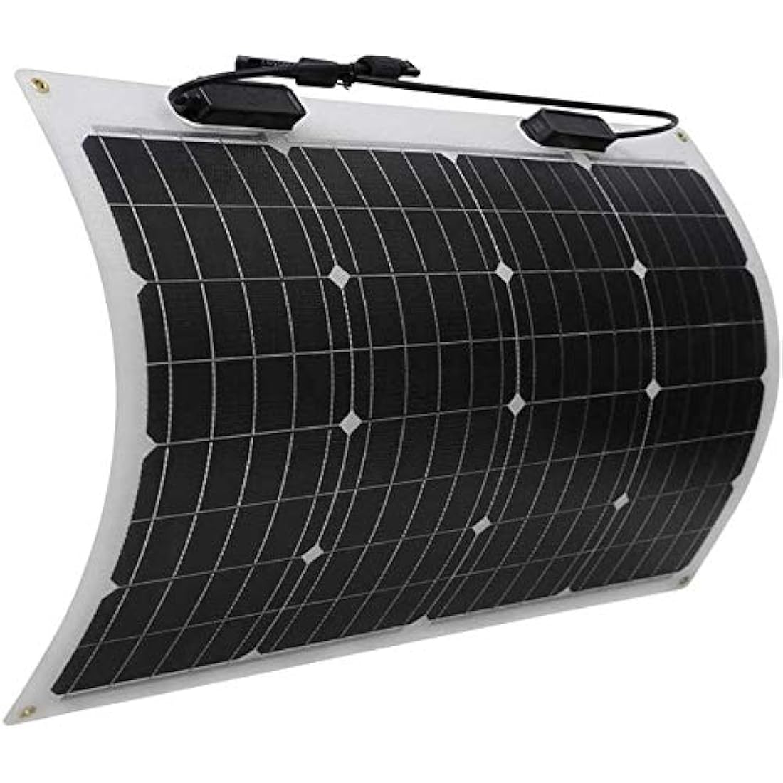 Renogy Flexible Solar Panel 50 Watt 12 Volt Monocrystalline Semi-Flexible Bendable Mono Off-Grid Charger for Marine RV Cabin Van Car Uneven Surfaces,Black