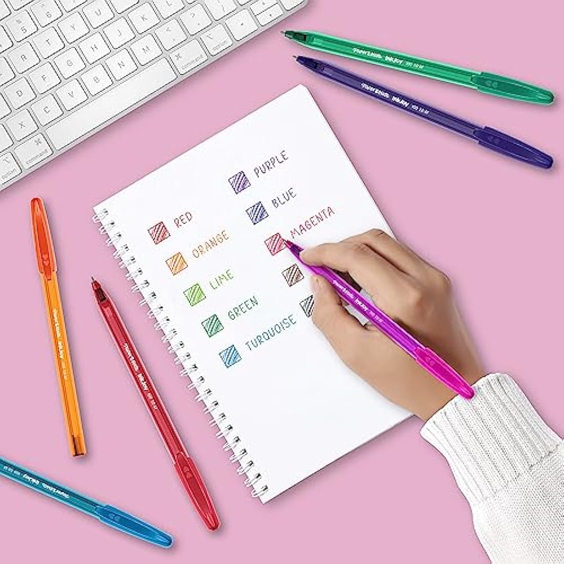 Paper Mate InkJoy 100ST Ballpoint Pens | Medium Point (1.0 mm) | Green | 50 Count