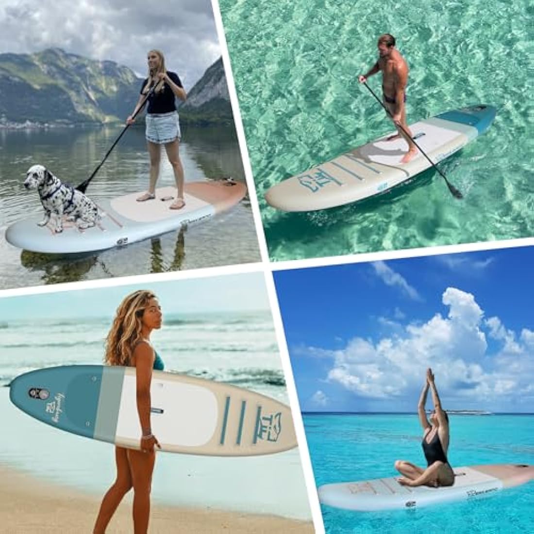 TIGERXBANG Inflatable Stand Up Paddle Board 11'6"/11'/10' with SUP Board Accessories, Versatile Premium Paddle Boards for Adults/Youth, Inflatable Paddle Board Polar/Wave/Sunny Wave Collection