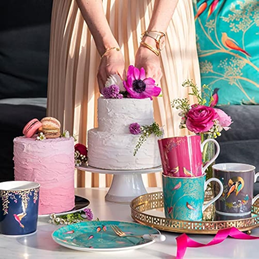 Sara Miller London Chelsea Mugs Assorted Set of 4, Elegant and Sophisticated, The Perfect Blend of Style and Quality