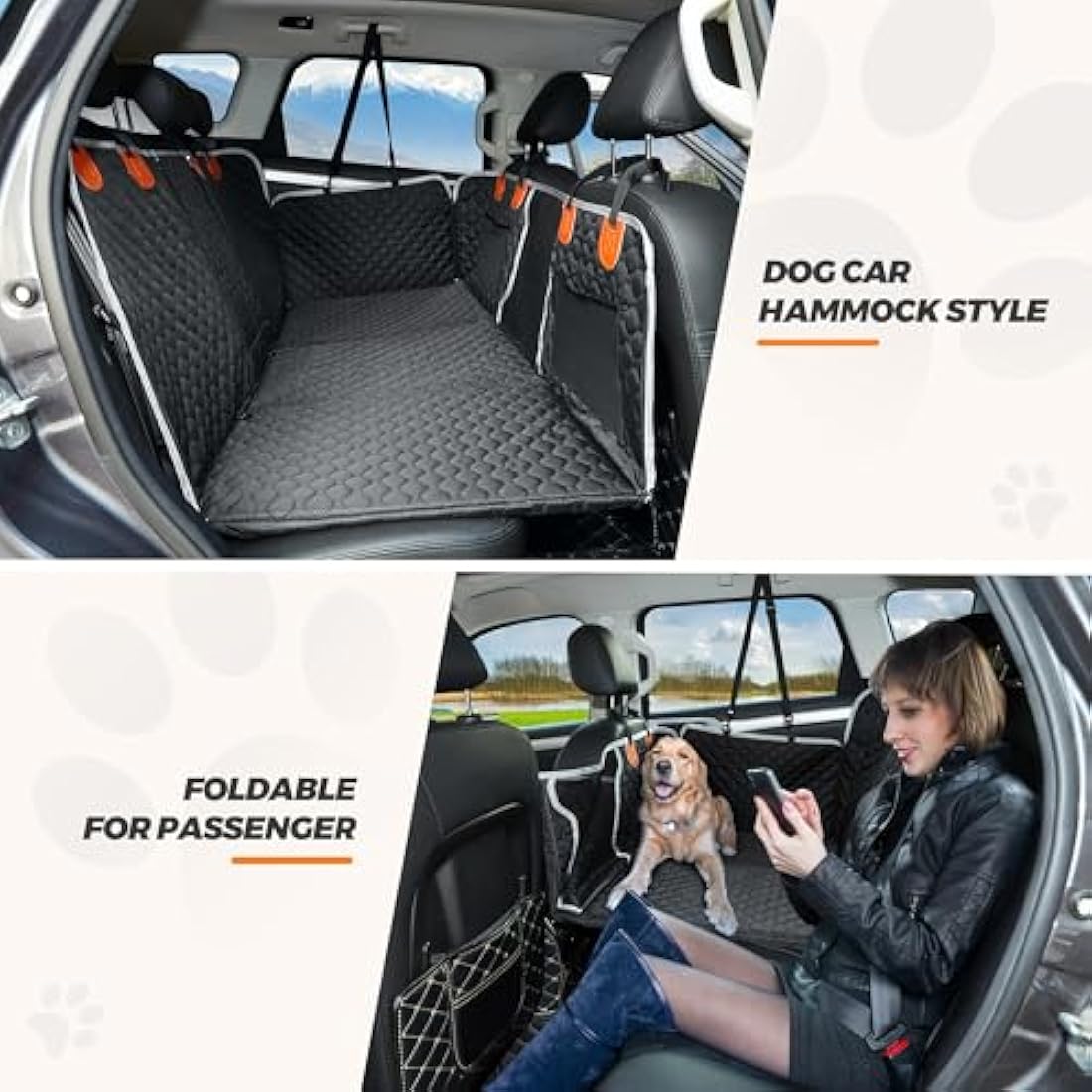 ANOSOSPECIAL Back Seat Extender,Dog Car Seat Cover,Waterproof Pet Hammock Travel Bed,Durable Camping Air Mattress,Non Inflatable Car Bed Mattress Easy Clean for SUV Truck (Black)