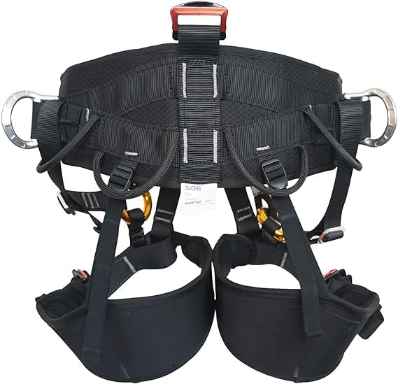 Climbing Harness, Half Body Tree Climbing Harness Men,Thicken Widen Protect Waist Safety Harness for Arborist Harness,Working Rescuing at Height Safety Belt Harness