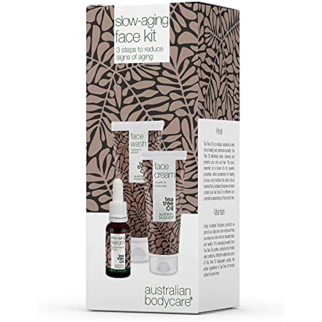 Slow-Aging Face Kit with Tea Tree Oil - Face Wash, Face Cream, and Serum Set for Wrinkle Reduction, Fine Line Smoothing, and Deep Hydration - Anti-Aging Skincare Solution for Women and Men