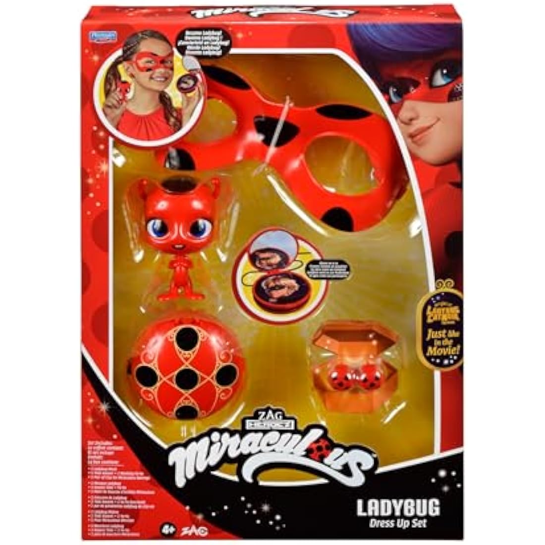 Miraculous: Tales Of Ladybug And Cat Noir Ladybug Role Play Set | Ladybug Kids Fancy Dress Set With Mask And Accessories | Miraculous Ladybug Superhero Costumes For Girls And Boys