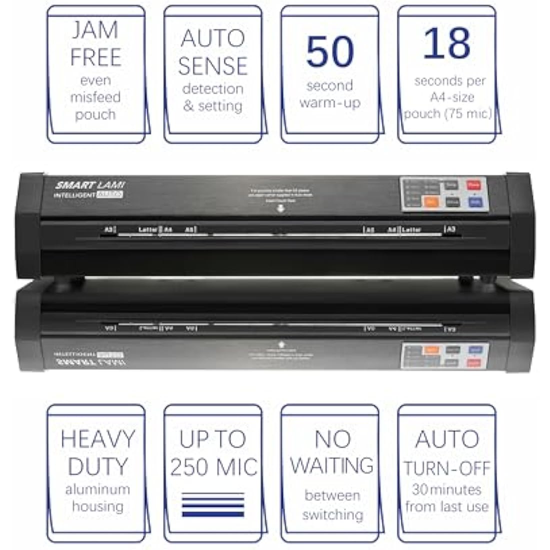 SINCHI Auto Sense, 75-250 Micron Laminating Machine for Office and School, 50-Second Warm-up, 1000 mm/Minute, Never-Jam, Heavy Duty, A3-Size Thermal Laminator Machine, Foil Applicator