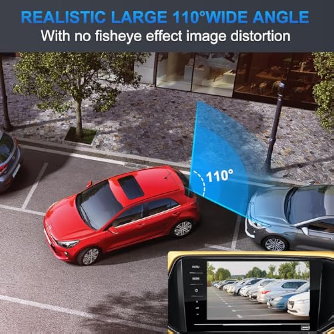 PARKVISION Reverse Camera for Car Flexible Mounting Position Allowed Rear View Camera with Vertically Up-down Inverted Image and Parking Line Optional