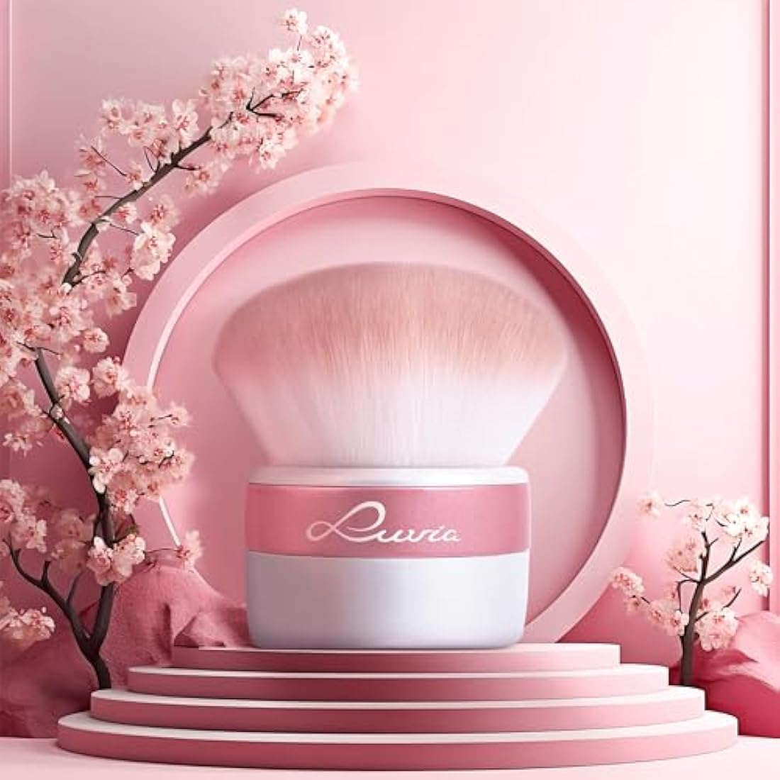 XXL Kabuki Brush Luvia, Powder Make-Up Brush, XXL Powder Brush for the Face, Bronzer, Blush, Contour, Highlighter, Vegan Cosmetic Brush, Kabuki Brush - Candy