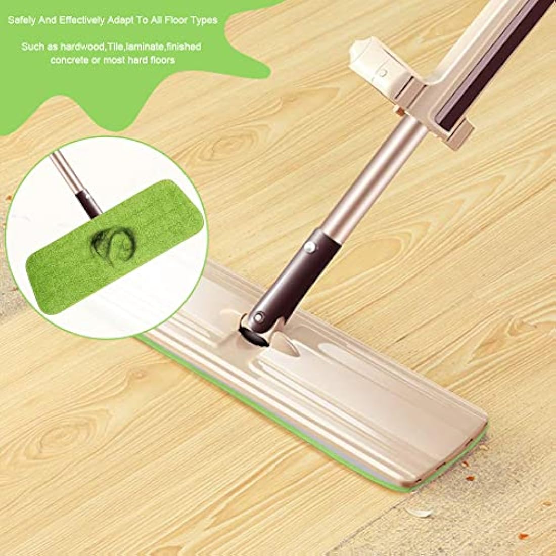 Vicloon Mop Pad, 6 PCS Microfiber Replacement Mop Pads Fit for All Spray Mops & Reveal Mops, Washable (Green)