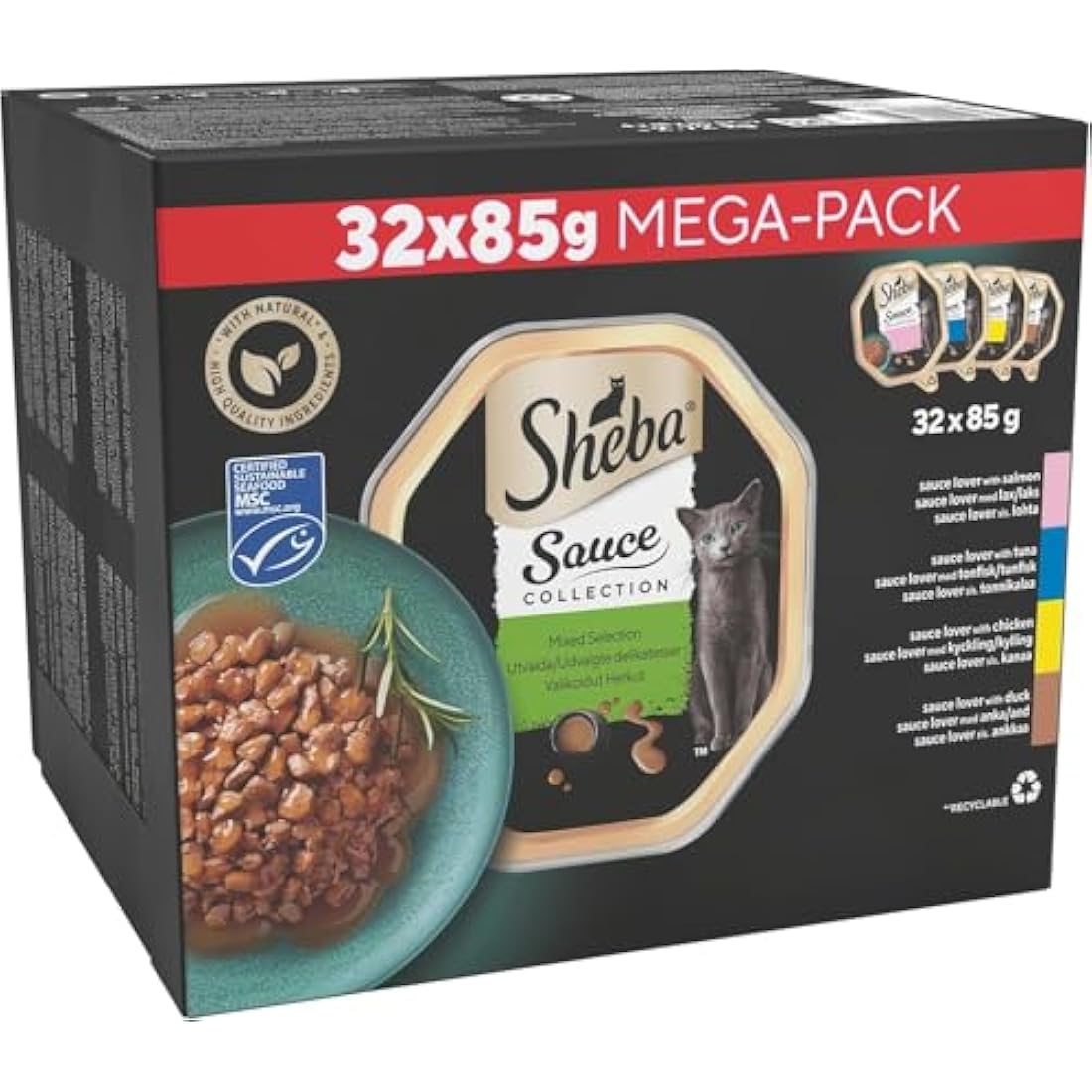 Sheba Sauce Lover Cat Food Trays Mixed Collection 32x85g