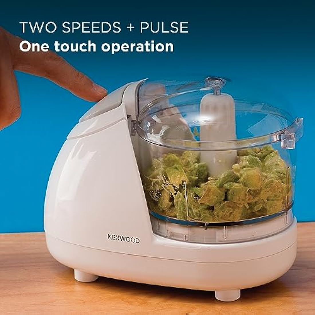 Kenwood Mini Chopper, 0.35 Litre Dishwasher Safe Bowl, 2 Speeds, Rubber Feet for Food Chopper Stability, 300 W, CH180B, Assorted