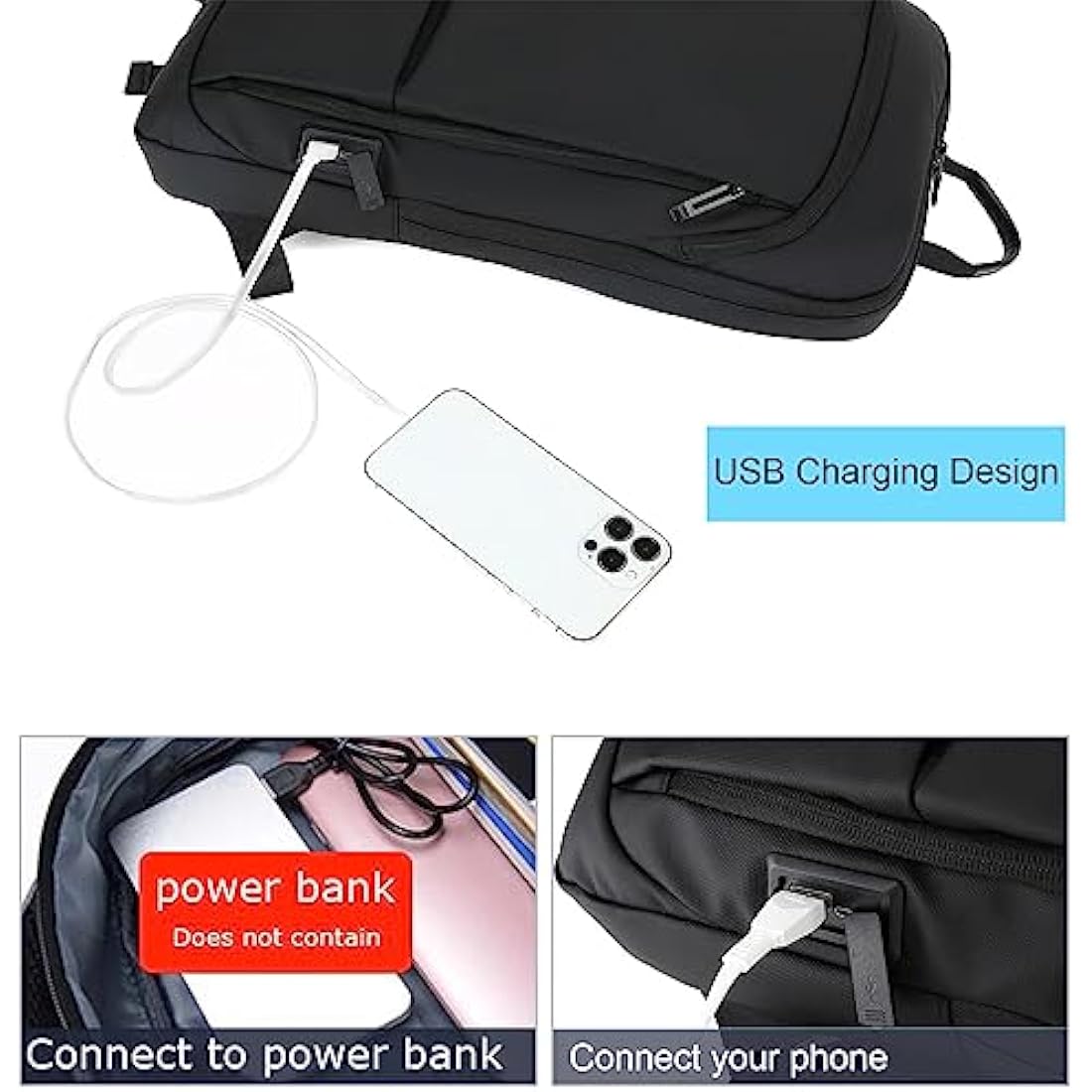 AUGUR Business Slim Backpack for Men Women 15.6 inch Water Resistant Laptop Backpack Computer Notebooks Lightweight Small Backpacks For Travel/Business/Work