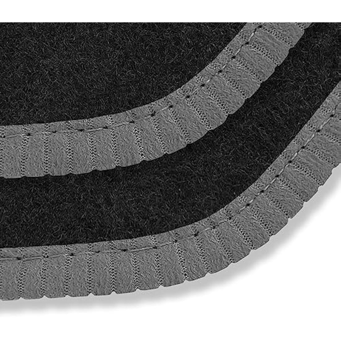 Car Mats FOR Nissan Juke 2010-2019 Black Carpet - Grey Ribbed Trim - Black Rectangle Heel Pad [SAPP-1308]