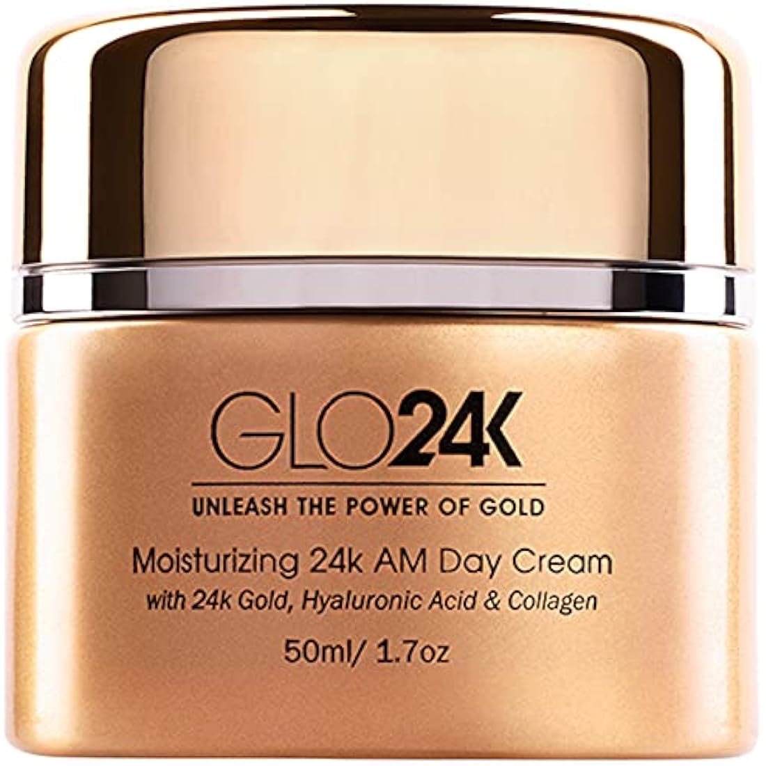GLO24K Moisturizing Day Cream with 24k Gold, Anti-Aging with Vitamins, Hyaluronic Acid, Collagen