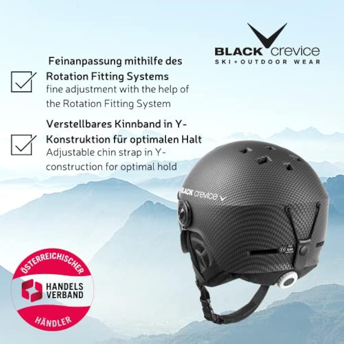Black Crevice Gstaad Adults' Ski Helmet