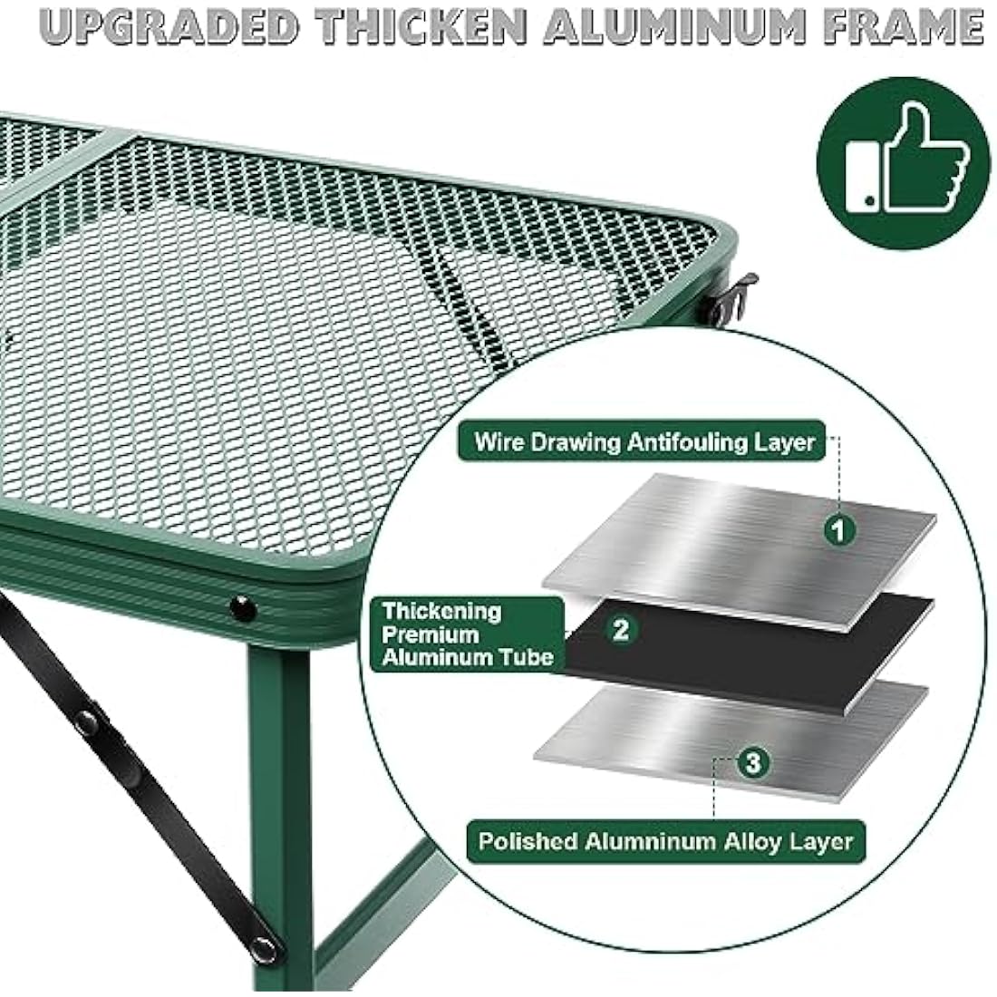 E EASTSTORM Camping BBQ Table Outdoor Folding Picnic Table 23.6”x 15.7”- Portable, Compact & Foldable for Easy Storage - Great for Picnic, Garden, Patio, Dining, Party, Market