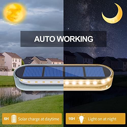 YiLaie Solar Deck Lights, Garden Solar Lights Solar Step Lights, 6 Pack IP68 Waterproof Auto On/Off Solar Lights Outdoor Garden Fence with 30 LED for Driveway Deck Pathway Stair Fence Decoration