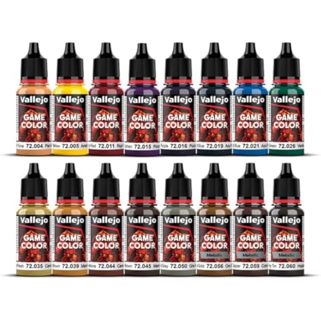 Vallejo Game Color Advanced Acrylic Paint Set - Assorted Colours (Pack of 16)