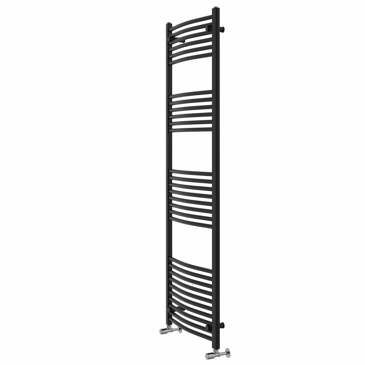 Warmehaus Curved Bathroom Heated Towel Rail Warmer 1800x600mm Black