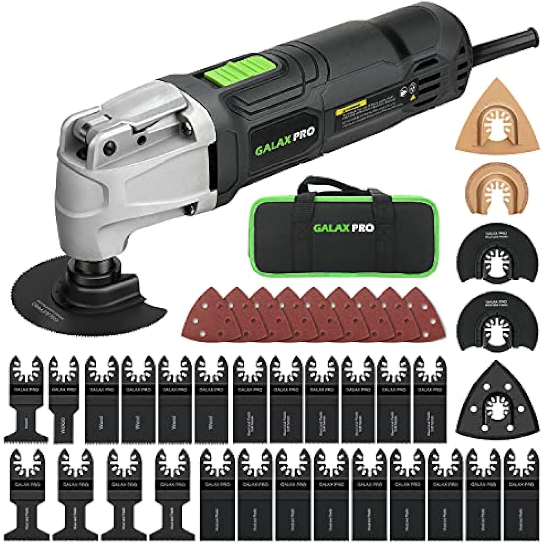 GALAX PRO Oscillating Tool, 260W 6 Variable Speed Oscillating Multi-Tool Kit with Quick-Lock Accessory Change, Oscillating Angle:3°, 40pcs Accessories and Carry Bag