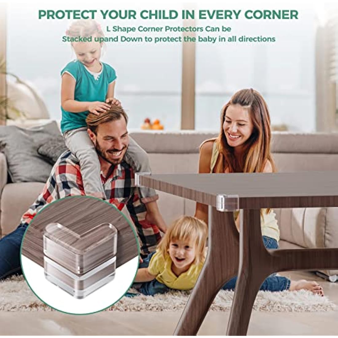 Peakally Corner Protectors for Baby 30 Pack, Thick Table Furniture Edge Protectors with Strong Adhesion, Table Corner Guard & Edge Safety Bumpers Clear
