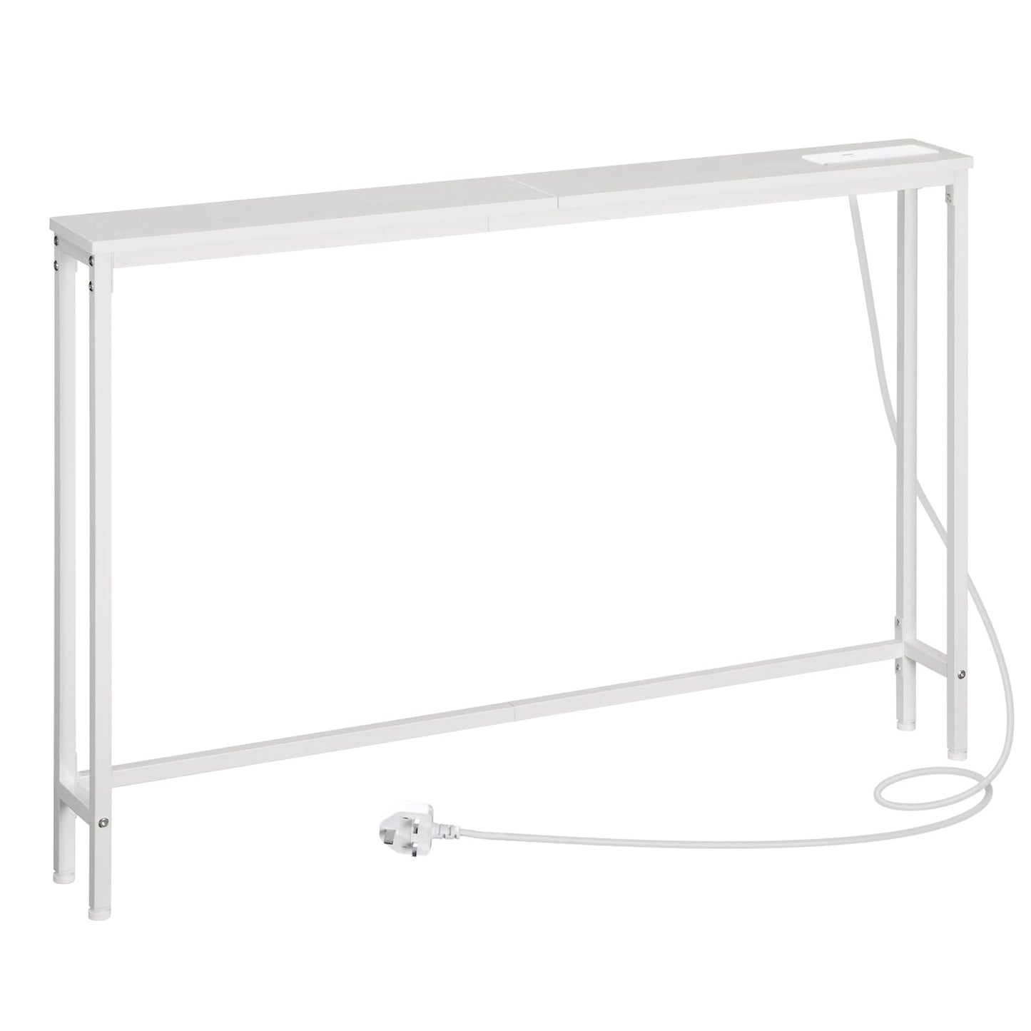 HOOBRO Console Table with Charging Station, 120 cm Slim Console Table for Hallway, Behind Sofa Table, for Entryway, Living Room, Small Spaces