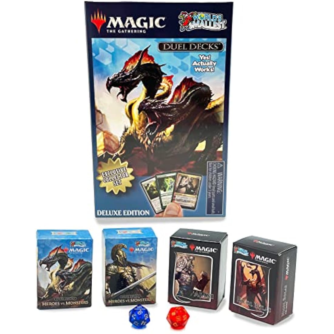 Worlds Smallest Magic: The Gathering Exclusive Collector Set Featuring Ajani VS. Nicol Bolas and Heroes VS. Monsters Duel Decks (MTGCollector)