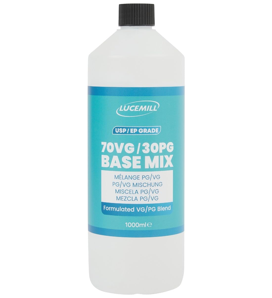 Lucemill 70VG/30PG Base Mix | 1 Litre | High Purity USP/EP Grade | Smooth, Balanced 70/30 Glycerine Glycol Blend for Pharmaceutical & Food