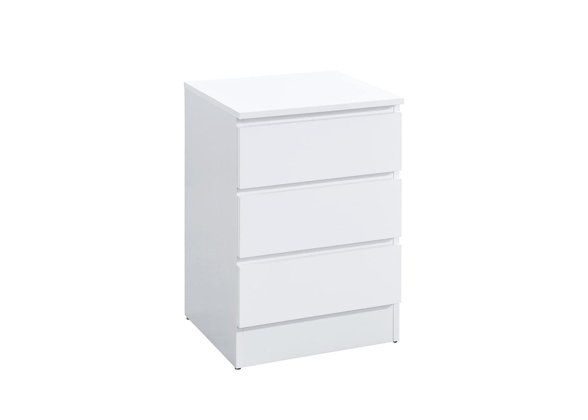 Birlea Oslo 3 Drawer Bedside Table White Nightstand Side Table