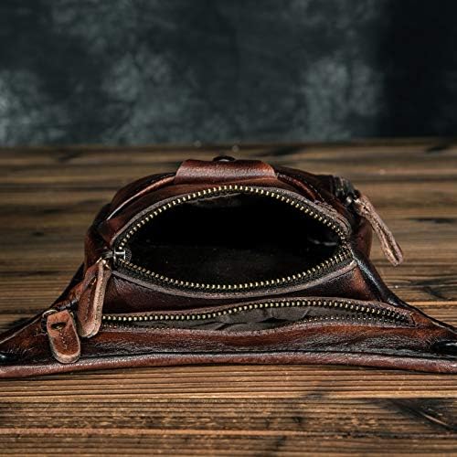 Le'aokuu Mens Genuine Leather Messenger Shoulder Bag Waist Bag Pack Drop Leg Bag Motorcycle 833