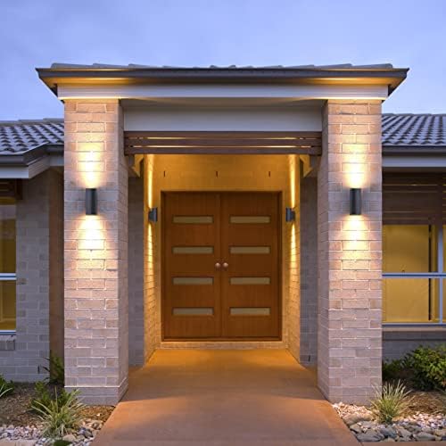 Klighten 2 pcs Outdoor Wall Lights IP65, Up Down Outside Lights, Exterior Lighting Aluminum Modern Wall Lamp for Garden Entrance Terraces, Socket GU10, Bulb not Included, Anthracite