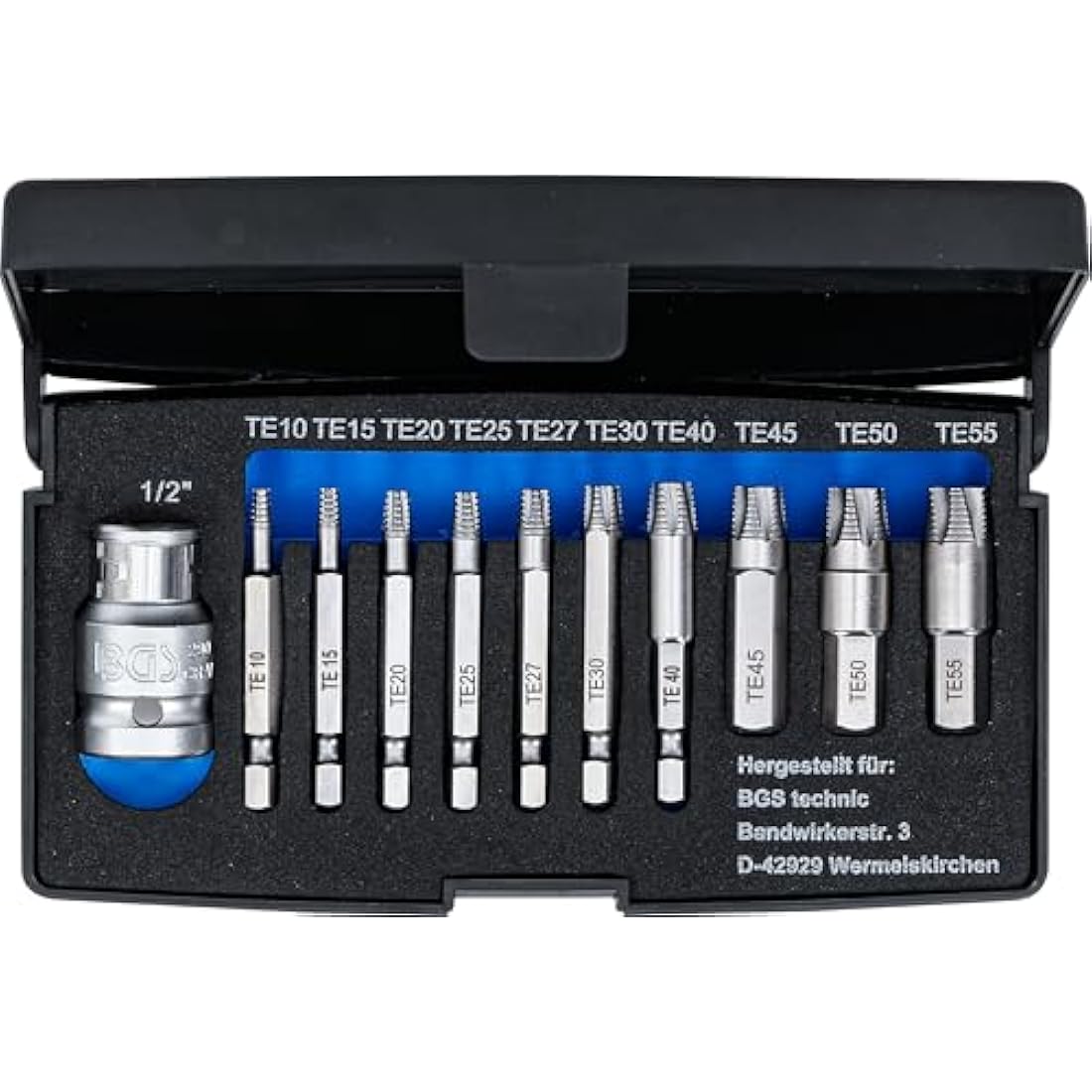 BGS 9170 | Screw Extractor Set | for damaged T-Star (for Torx) T10 - T55 | 11 pcs.