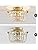 WUZUPS Crystal Chandelier Semi-Flushmount Ceiling Light Modern Lighting Fixture for Bedroom Hallway Bar Kitchen Bathroom, H 19.3cm W 25 cm, Gold, G9 Base
