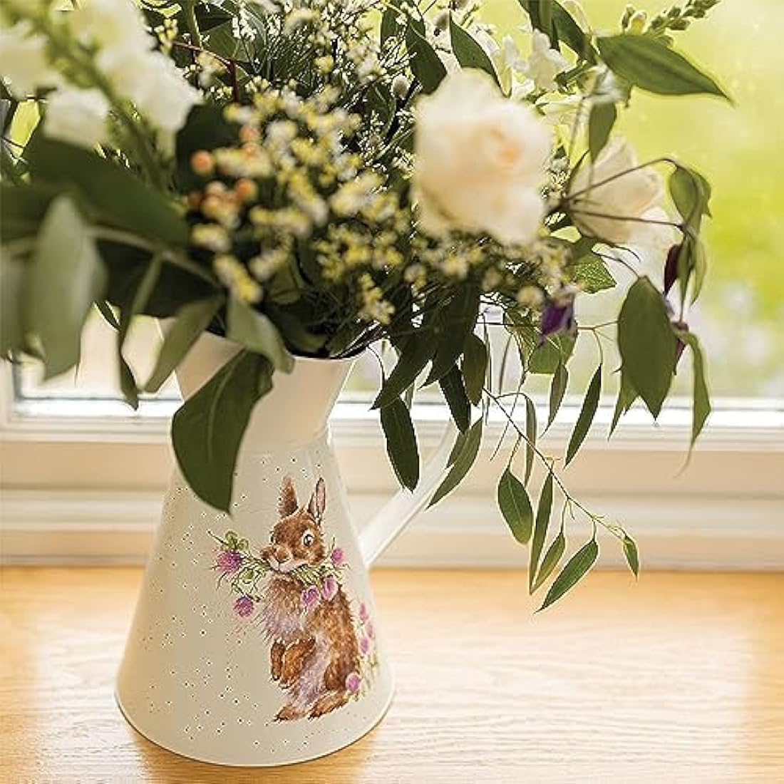 Wrendale Designs by Hannah Dale - Head Clover Heels Rabbit Flower Jug - 170mm by 250mm