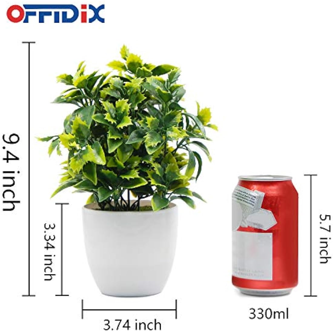 OFFIDIX Potted Artificial Plants Faux Plastic Plants with Pots ini Plastic Eucalyptus Plants for Home Office Decoration